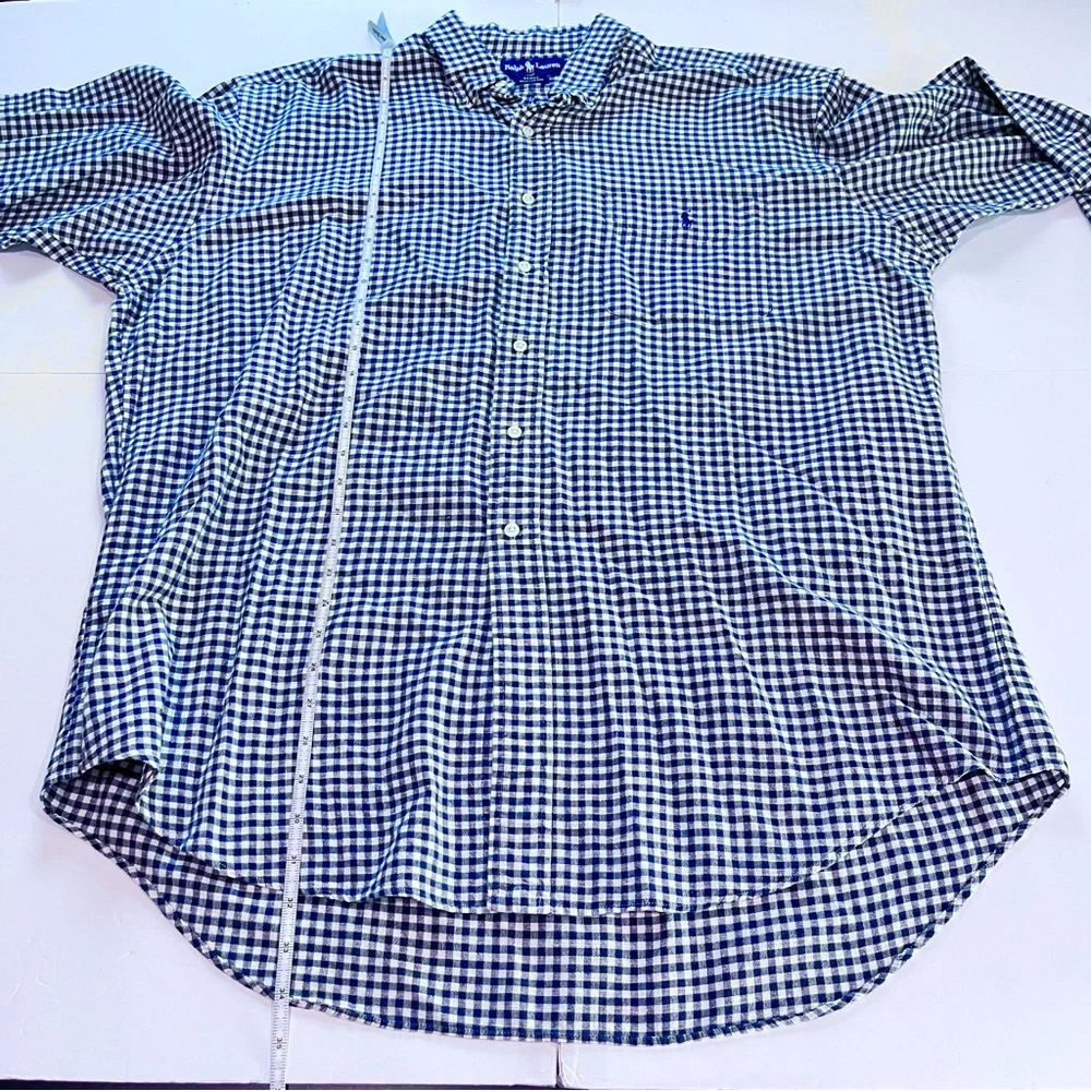 Polo Ralph Lauren Blue Gingham Cotton Button Down Blake‎ Shirt XL